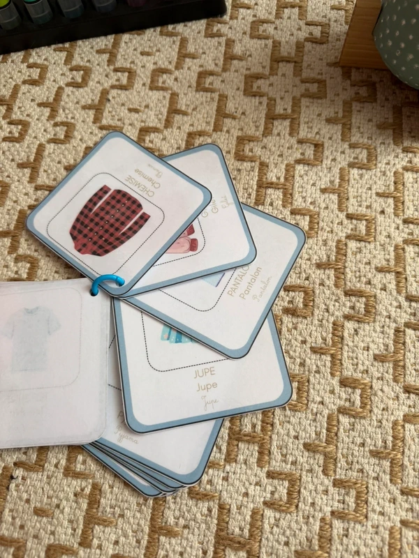 Porte-clés cartes de nomenclature inspiration pédagogie Montessori