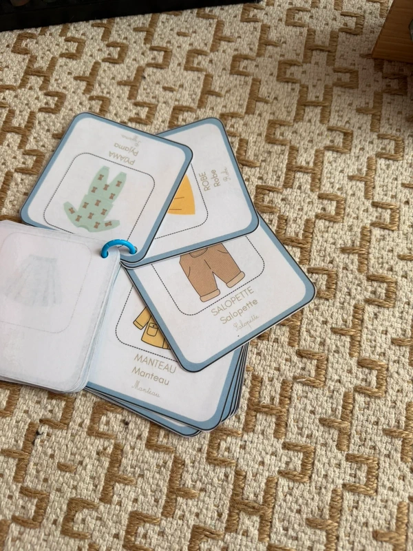 Porte-clés cartes de nomenclature inspiration pédagogie Montessori