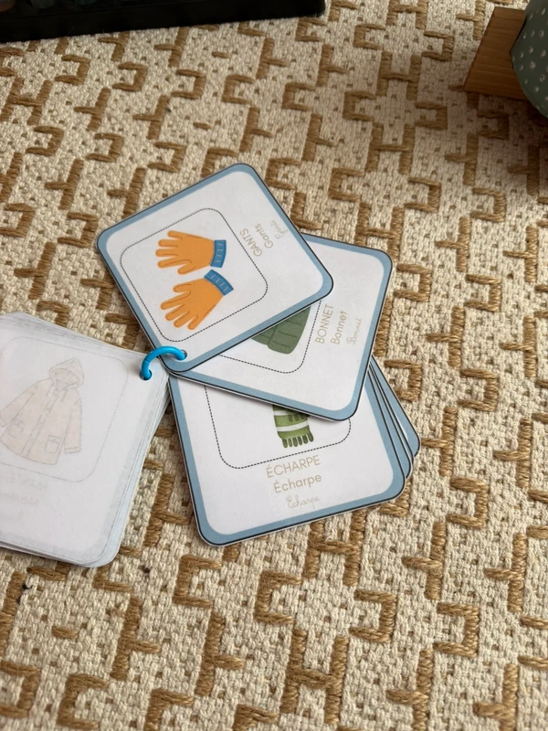 Porte-clés cartes de nomenclature inspiration pédagogie Montessori