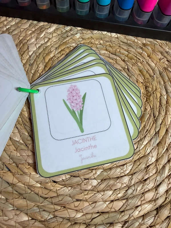 Porte-clés cartes de nomenclature inspiration pédagogie Montessori