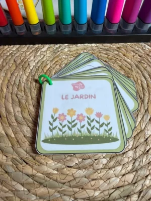 Porte-clés cartes de nomenclature inspiration pédagogie Montessori