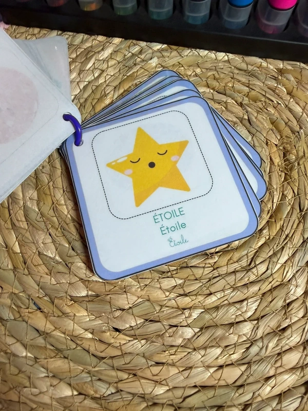 Porte-clés cartes de nomenclature inspiration pédagogie Montessori