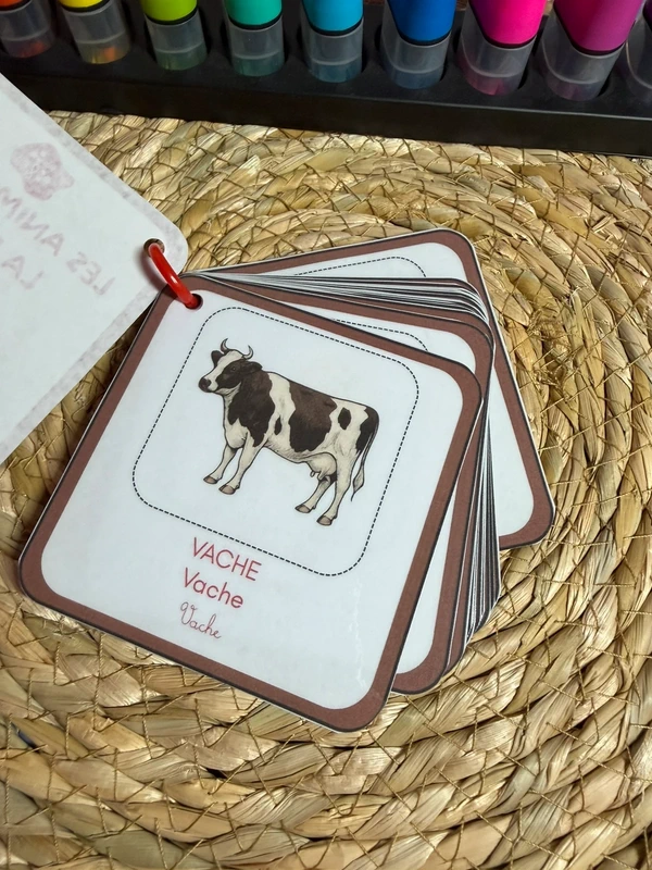 Porte-clés cartes de nomenclature inspiration pédagogie Montessori