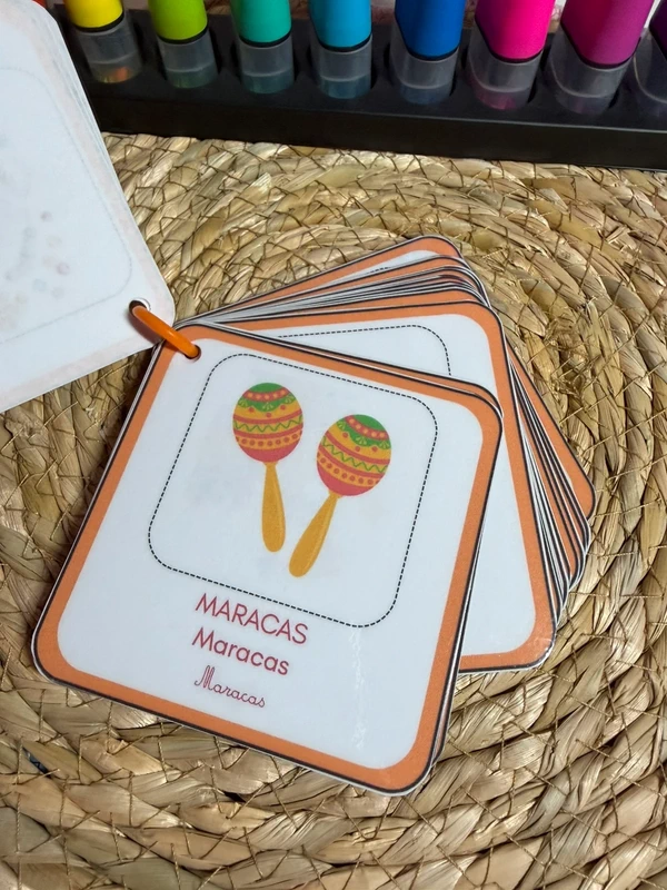Porte-clés cartes de nomenclature inspiration pédagogie Montessori