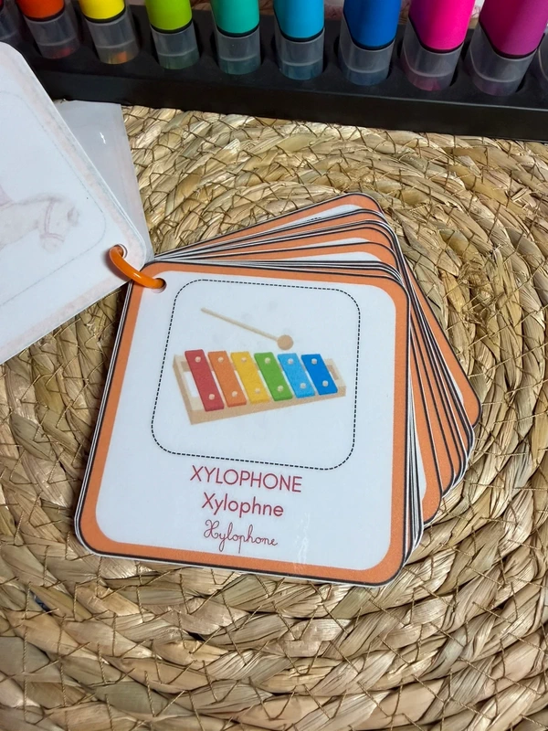 Porte-clés cartes de nomenclature inspiration pédagogie Montessori