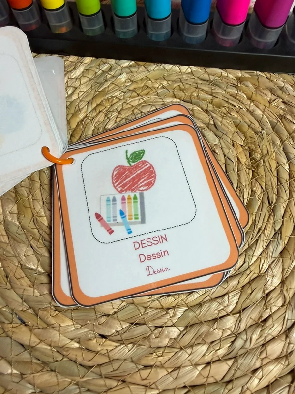 Porte-clés cartes de nomenclature inspiration pédagogie Montessori