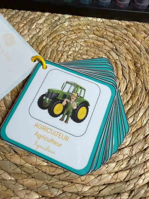 1774032435 (1) Porte-clés cartes de nomenclature inspiration pédagogie Montessori