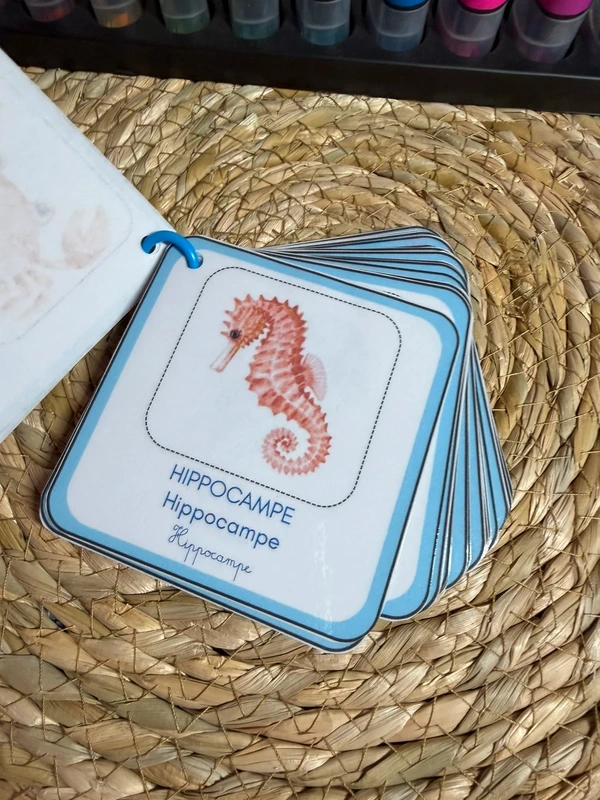 Porte-clés cartes de nomenclature inspiration pédagogie Montessori