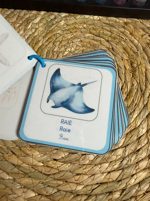 Porte-clés cartes de nomenclature inspiration pédagogie Montessori