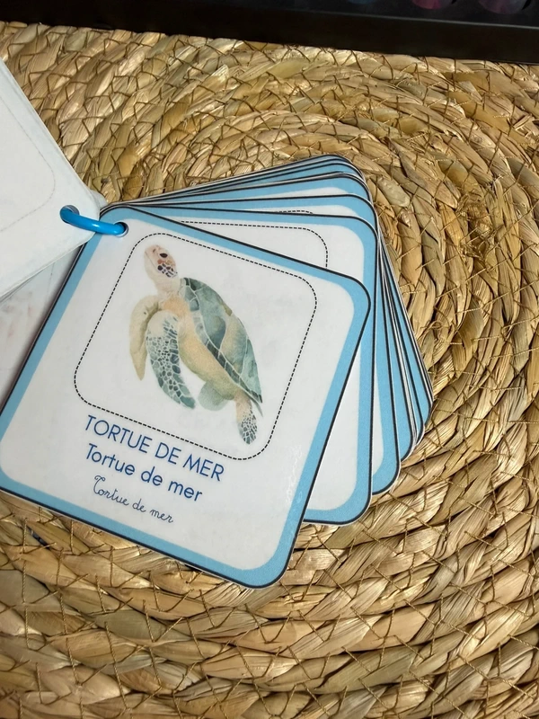 Porte-clés cartes de nomenclature inspiration pédagogie Montessori