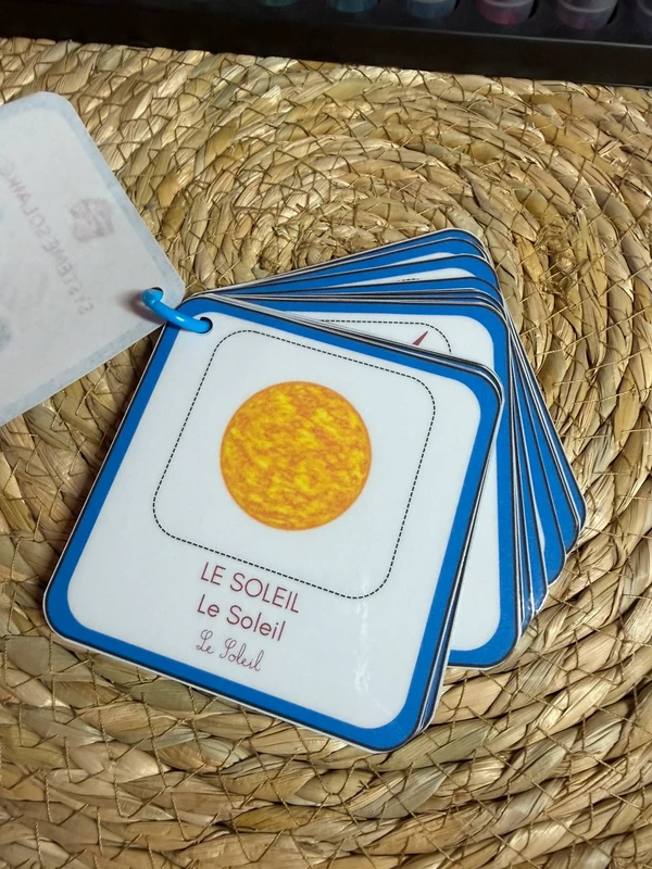 Porte-clés cartes de nomenclature inspiration pédagogie Montessori