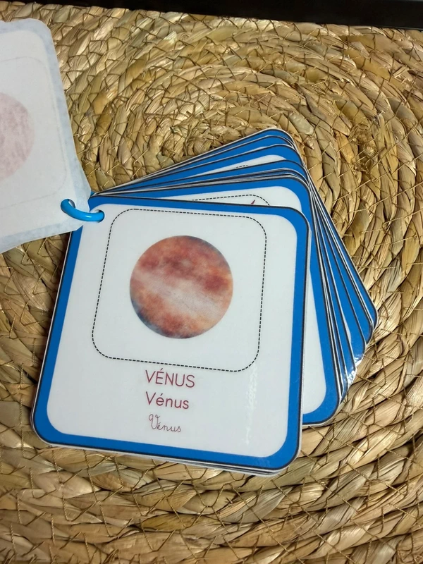 Porte-clés cartes de nomenclature inspiration pédagogie Montessori