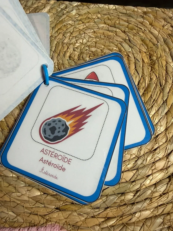 Porte-clés cartes de nomenclature inspiration pédagogie Montessori