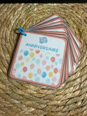 Porte-clés cartes de nomenclature inspiration pédagogie Montessori