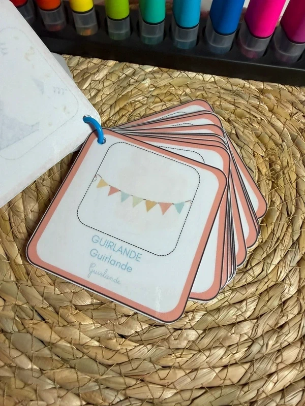 1774554890 (3) Porte-clés cartes de nomenclature inspiration pédagogie Montessori