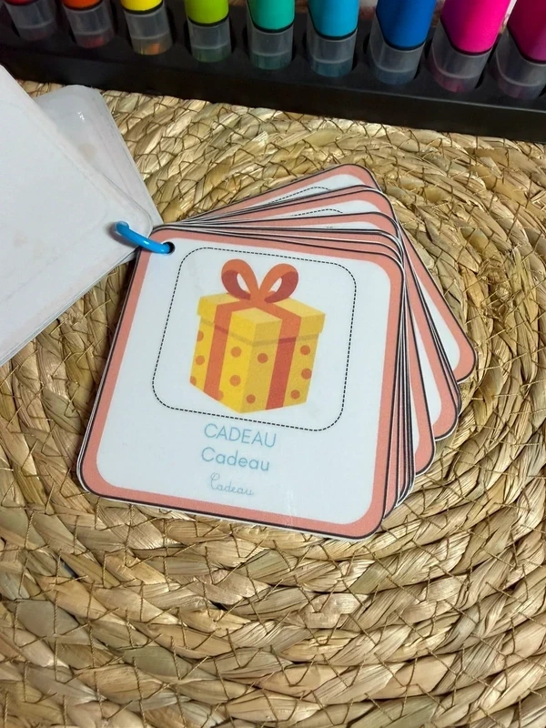 1774554890 (4) Porte-clés cartes de nomenclature inspiration pédagogie Montessori