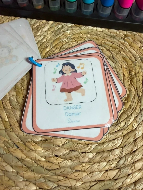1774554890 (5) Porte-clés cartes de nomenclature inspiration pédagogie Montessori