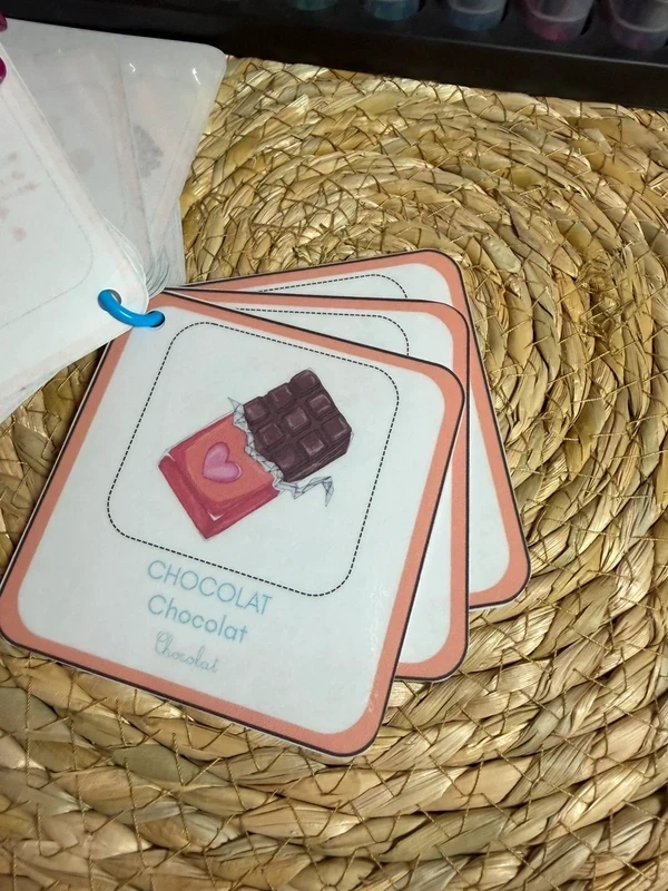 1774554890 (7) Porte-clés cartes de nomenclature inspiration pédagogie Montessori
