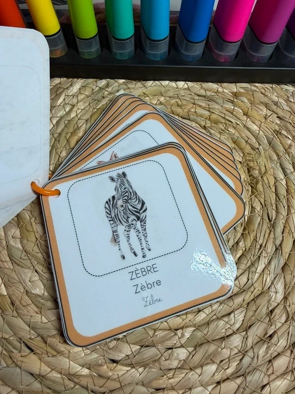 Porte-clés cartes de nomenclature inspiration pédagogie Montessori