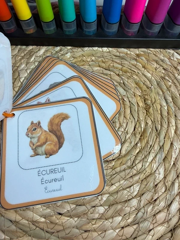 Porte-clés cartes de nomenclature inspiration pédagogie Montessori