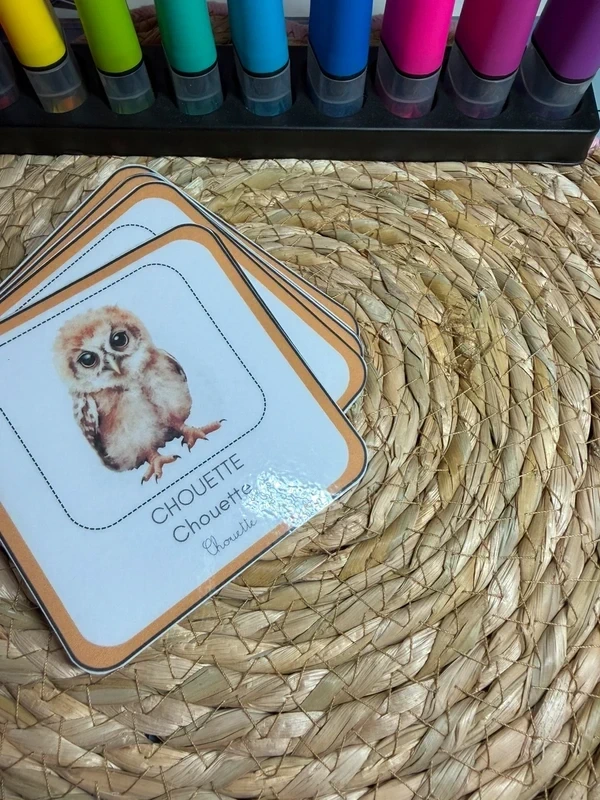 Porte-clés cartes de nomenclature inspiration pédagogie Montessori