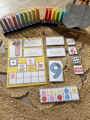 Jeu d'association des chiffres et quantités