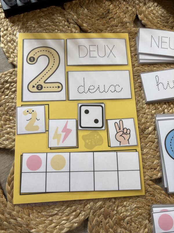 Jeu d'association des chiffres et quantités