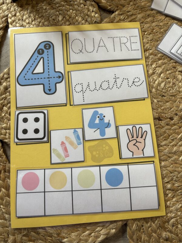 Jeu d'association des chiffres et quantités