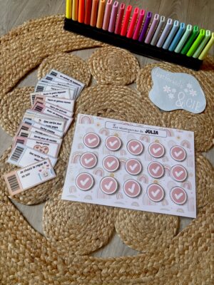 Tableau de récompenses avec tickets